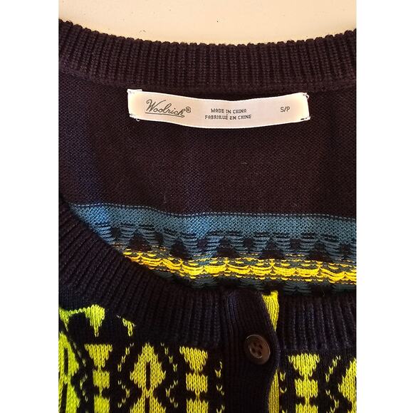 Woolrich Sweater 60% Cotton Bright bold colors, Button Front, Sz S/P New - Picture 9 of 11